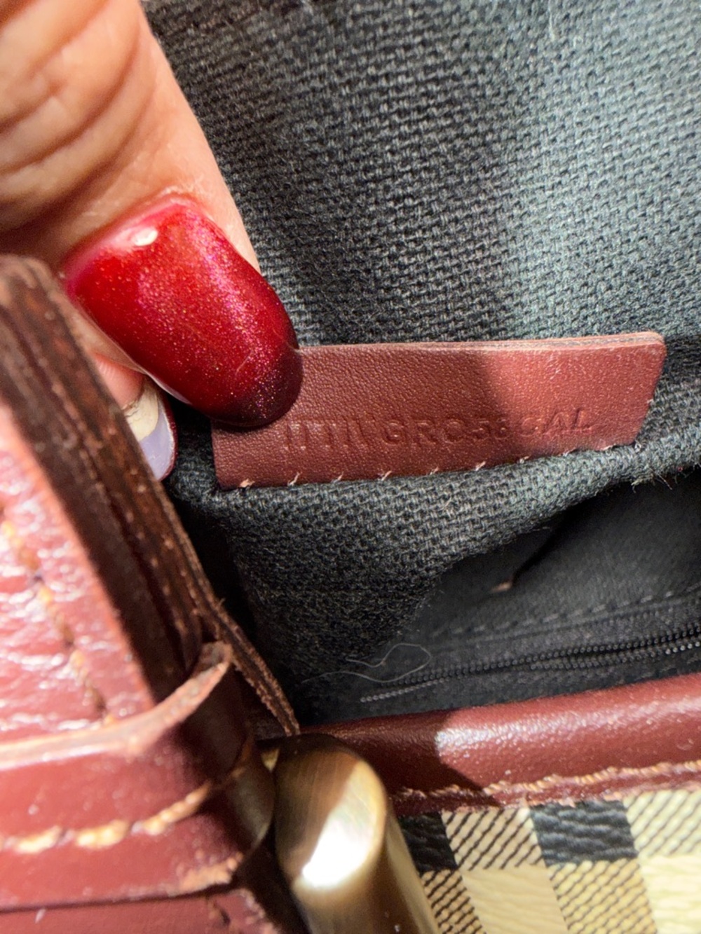 BURBERRY Haymarket Check Baguette Shoulder Bag - Picture 10 of 12